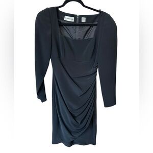 Nipon Boutique Elegant Black Long Sleeve midi Dress size 4